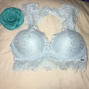 Pink VS light blue date push up bra with lace S